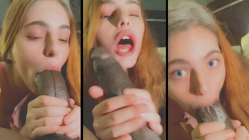 中欧混血小母狗含着黑人大肉棒涂满了口水