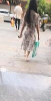 跟踪尾随美女打胶平底鞋0