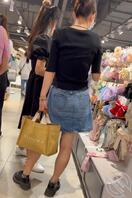 眼镜牛仔短裙小姐姐蓝内性感可爱2