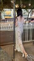 （78）极品白色蕾丝裙高跟小骚货，高开叉 若隐若现