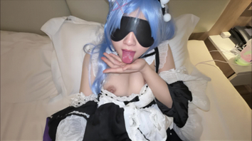 [原创]cosplay雷姆幻想服侍口射吞精后续