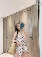 骚妈朋友圈的白色斑点连体衣0