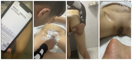 21、花道情趣酒店给老婆刮B毛,狂舔涂上奶油的无毛鲍鱼后情趣椅上狠狠操!0