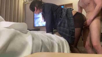 [原创]穿上黑丝袜后入享受女大的肉体