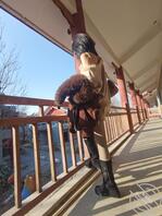 【原创】8.黑丝长靴露肩装表妹,第一次户外忽悠口1